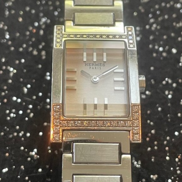 Authentic Hermes Tandum Watch with Diamonds - Picture 1 of 1